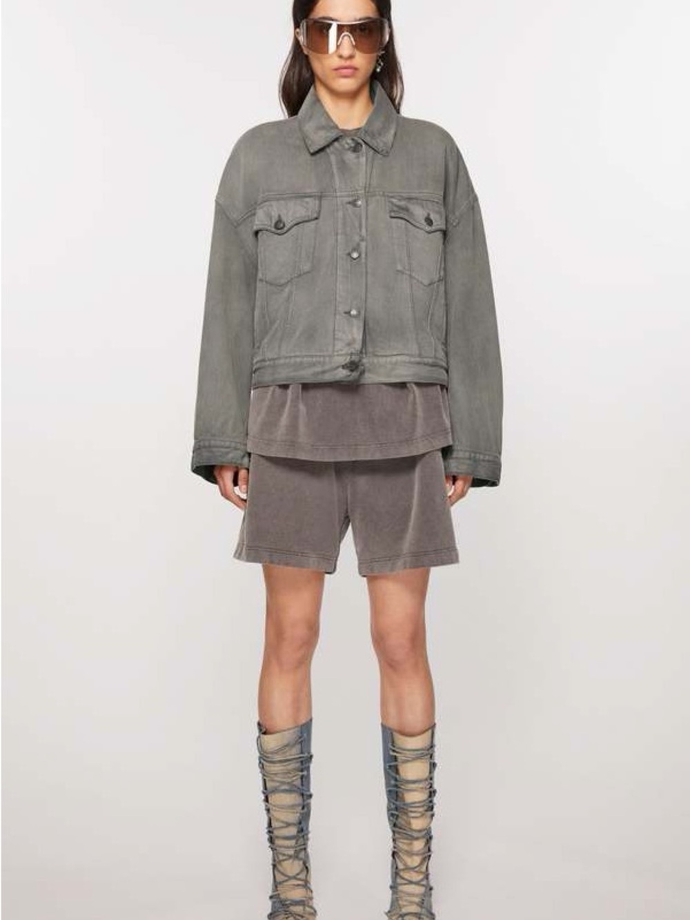Acne_ Oversized Jean Jacket, Anthracite Grey, medium